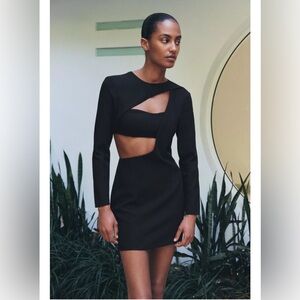 NWT ZARA Elegant Black Cut-Out Dress